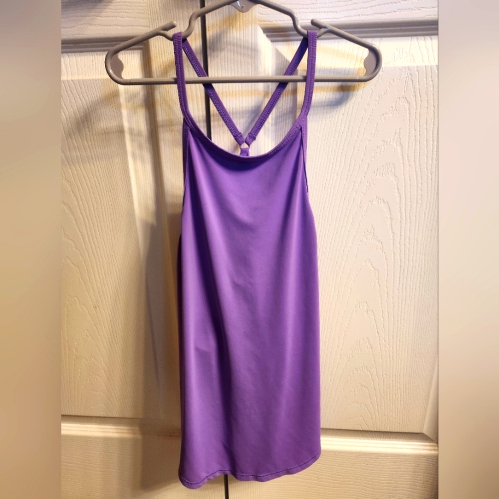 Womens All in Motion purple strappy racerback tank, size S.